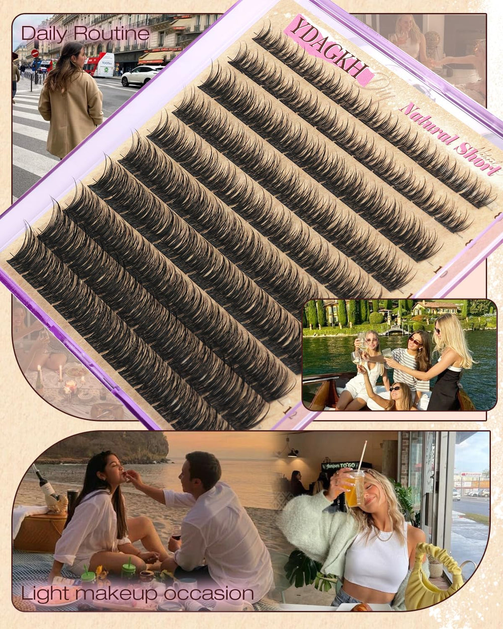 YDAGKH beginner-friendly lashes ideal for light-colored or sensitive eyes.