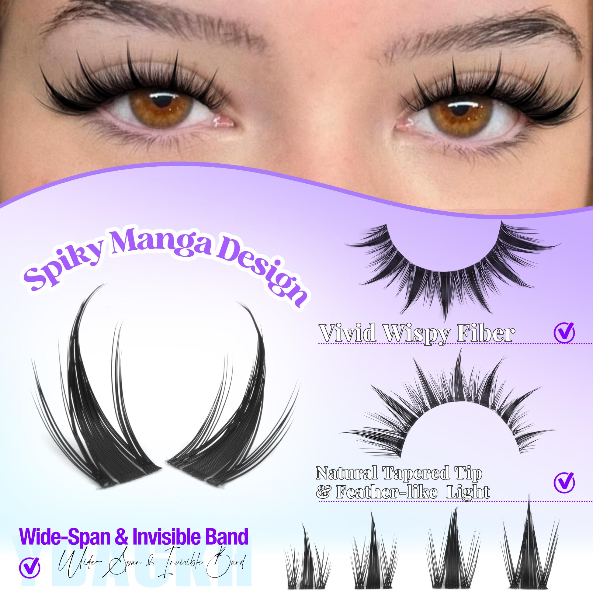 YDAGKH manga eyelash clusters wispy design for textured definition
