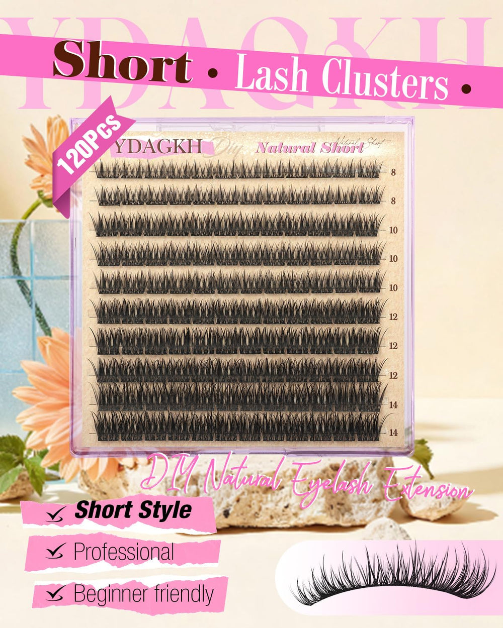 YDAGKH 12mm clusters create soft fullness with a wispy finish.