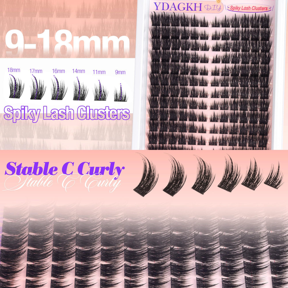 YDAGKH Spikes lash clusters anime cosplay look for dramatic eyes.