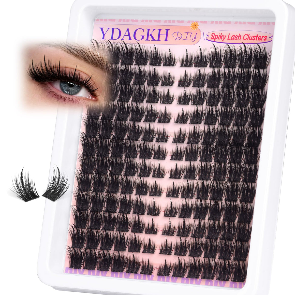 YDAGKH Spikes lash clusters natural texture for everyday volume.