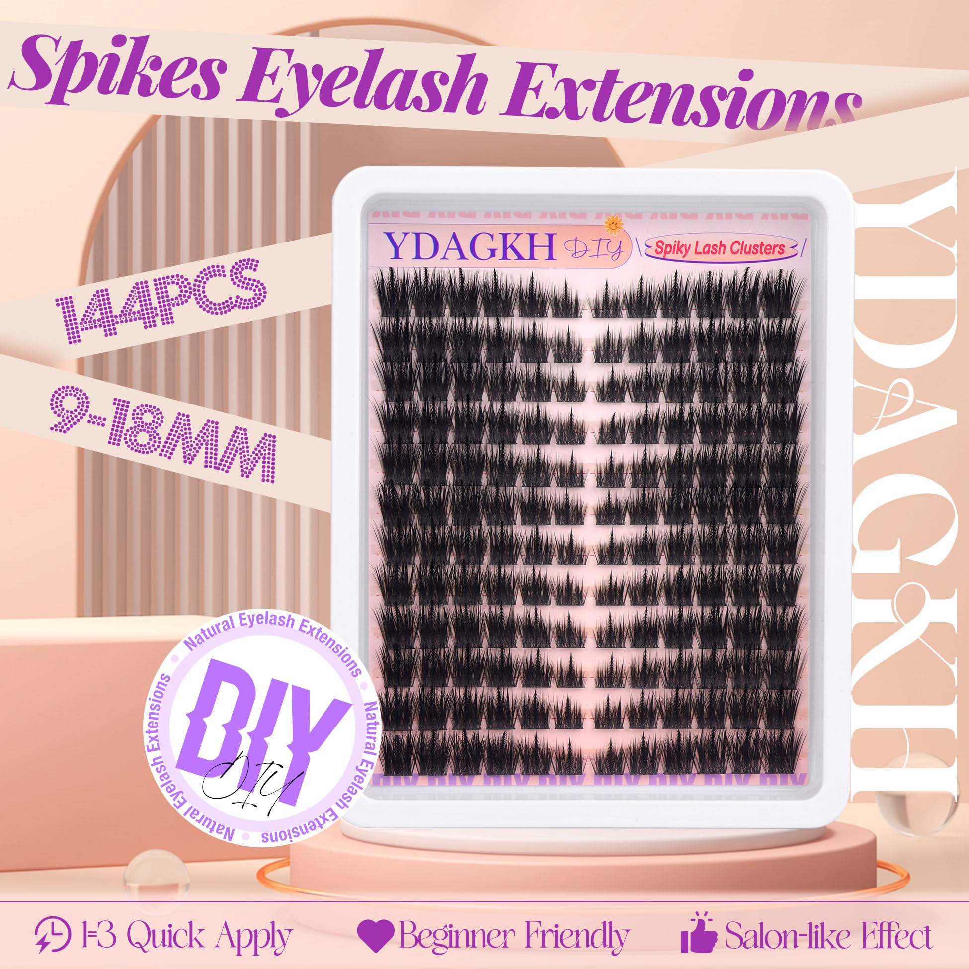 YDAGKH Spikes lash clusters unique edgy dimension for bold looks.