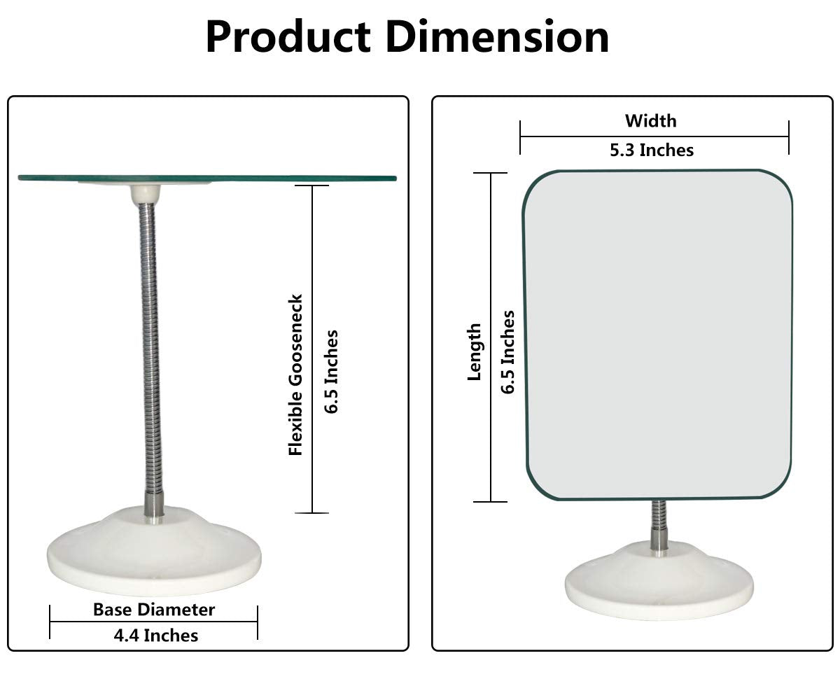 YEAKE gooseneck mirror with detachable base enables quick setup on desk