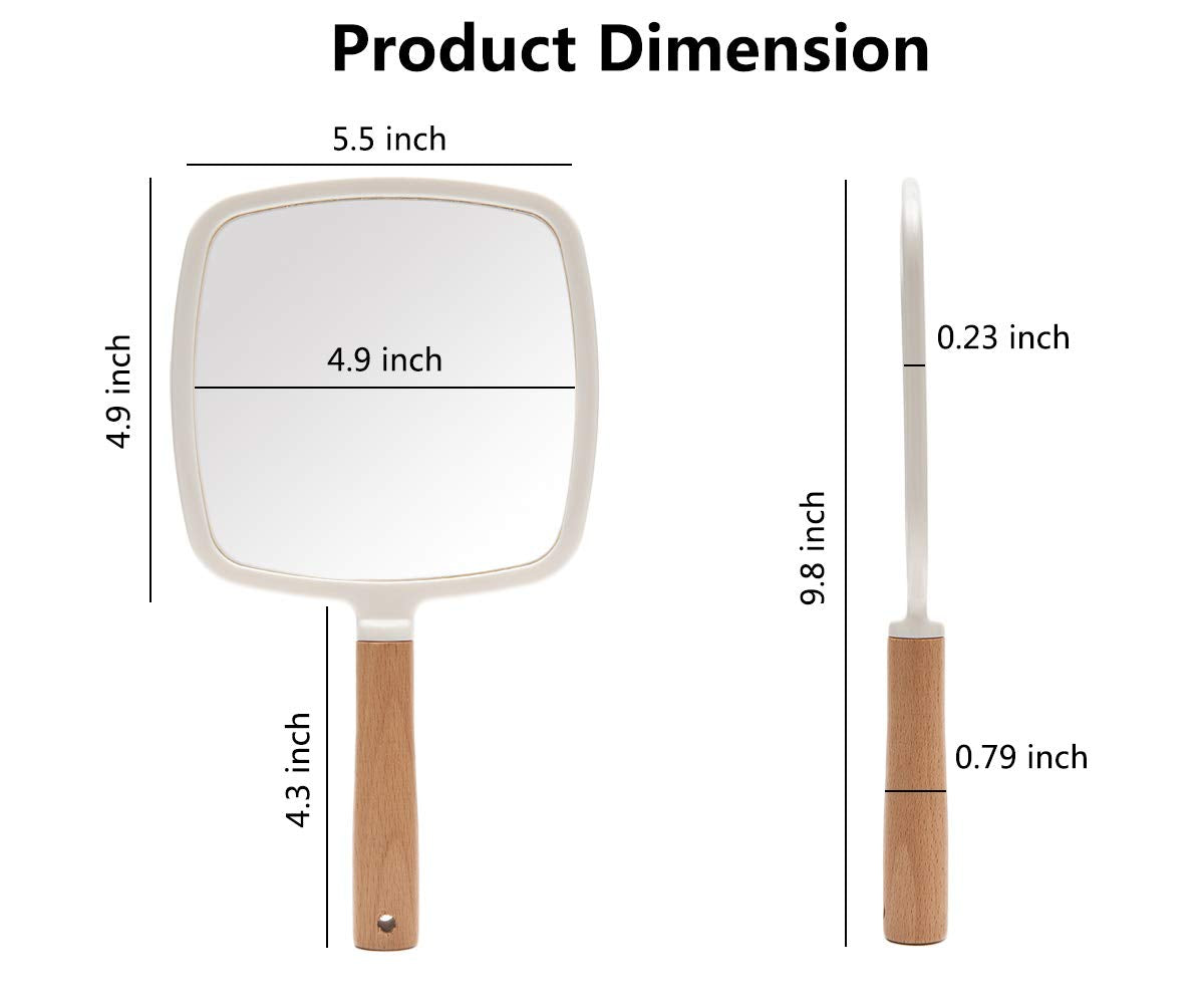 YEAKE hand held mirror square design ideal for focused makeup checks
