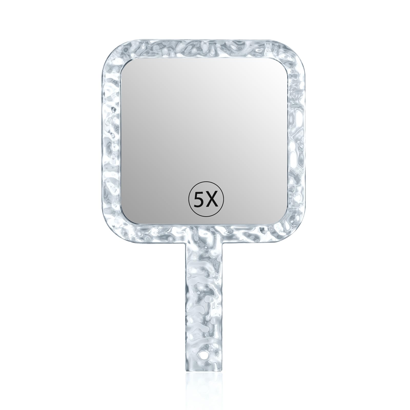 YEAKE hand mirror with 1x and 5x magnification for detailed makeup checks