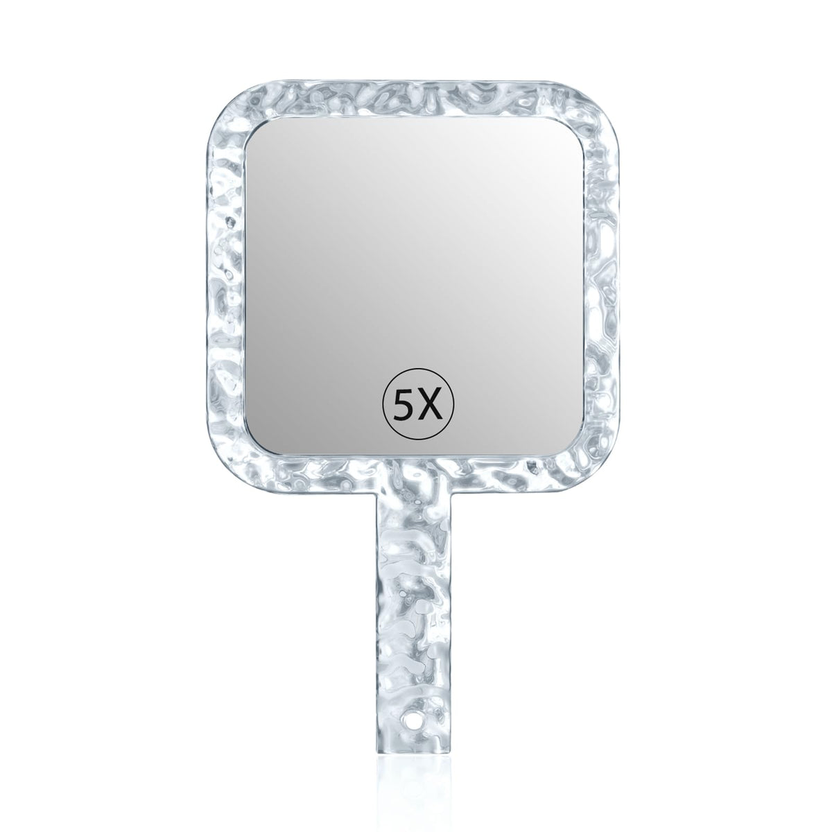YEAKE hand mirror with 1x and 5x magnification for detailed makeup checks