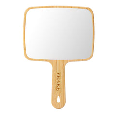YEAKE hand mirror with natural bamboo handle for durable, stylish grooming