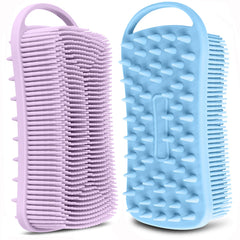 YEALIFE 2-pack silicone body scrubber shown as a compact duo for shared or gym use