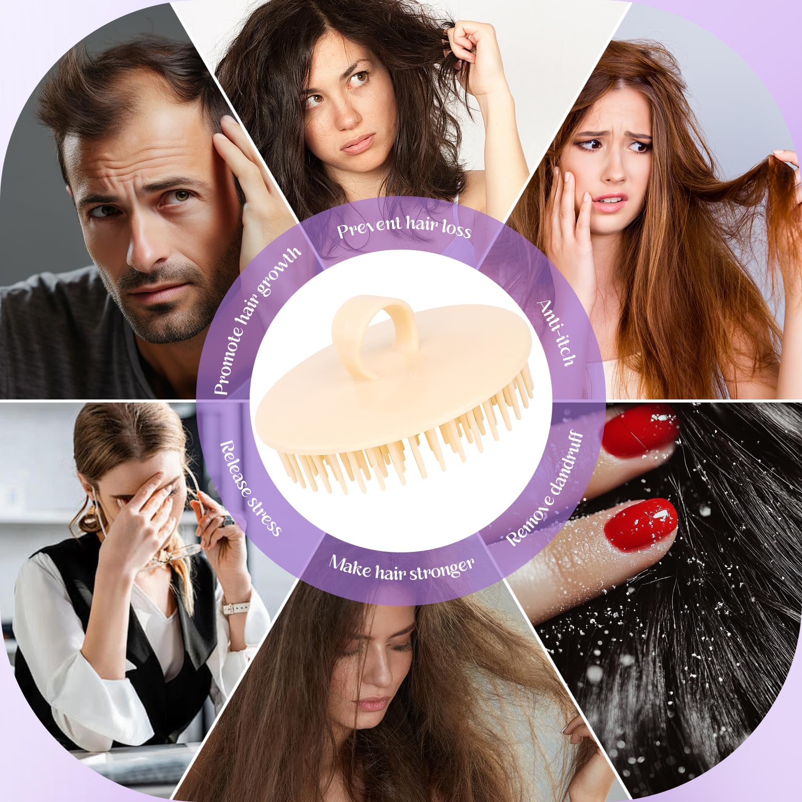 YEALIFE dandruff cleaning brush helps lift dead skin for a cleaner scalp.