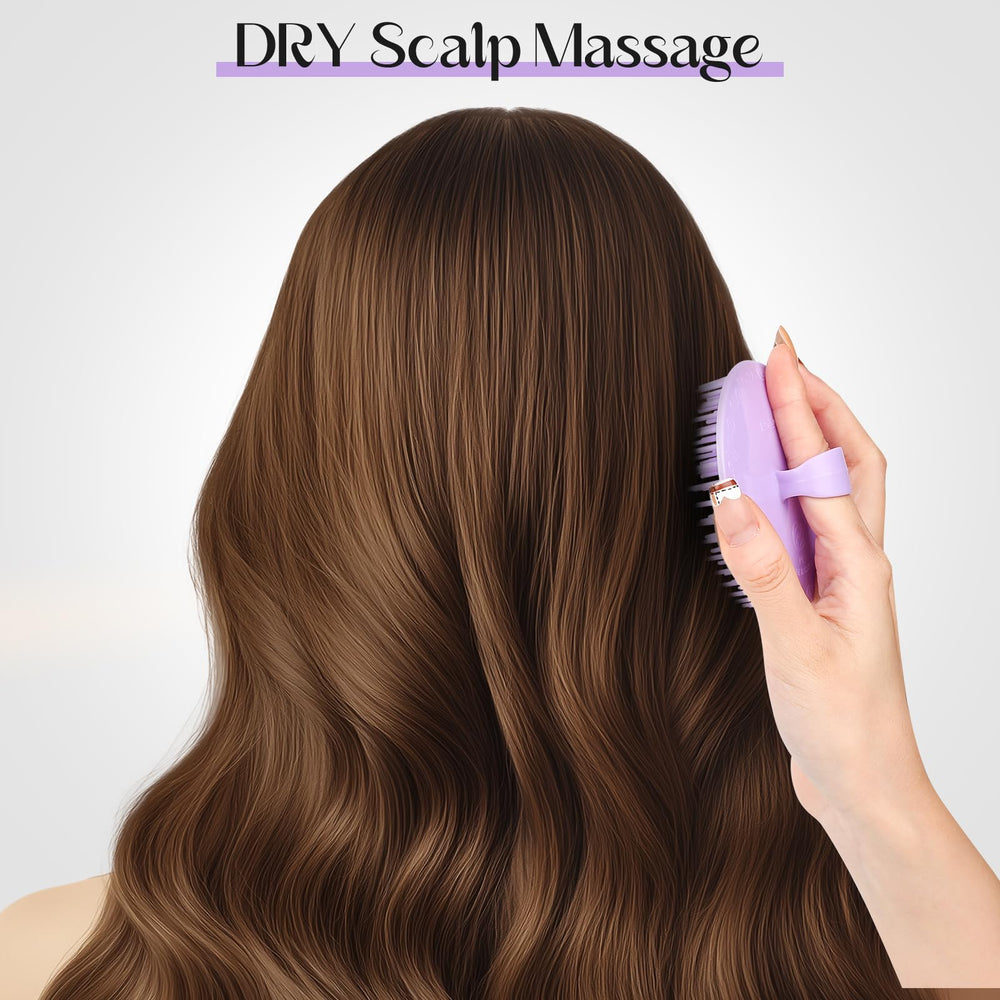 YEALIFE ergonomic grass-handle scalp brush designed for comfortable showers.