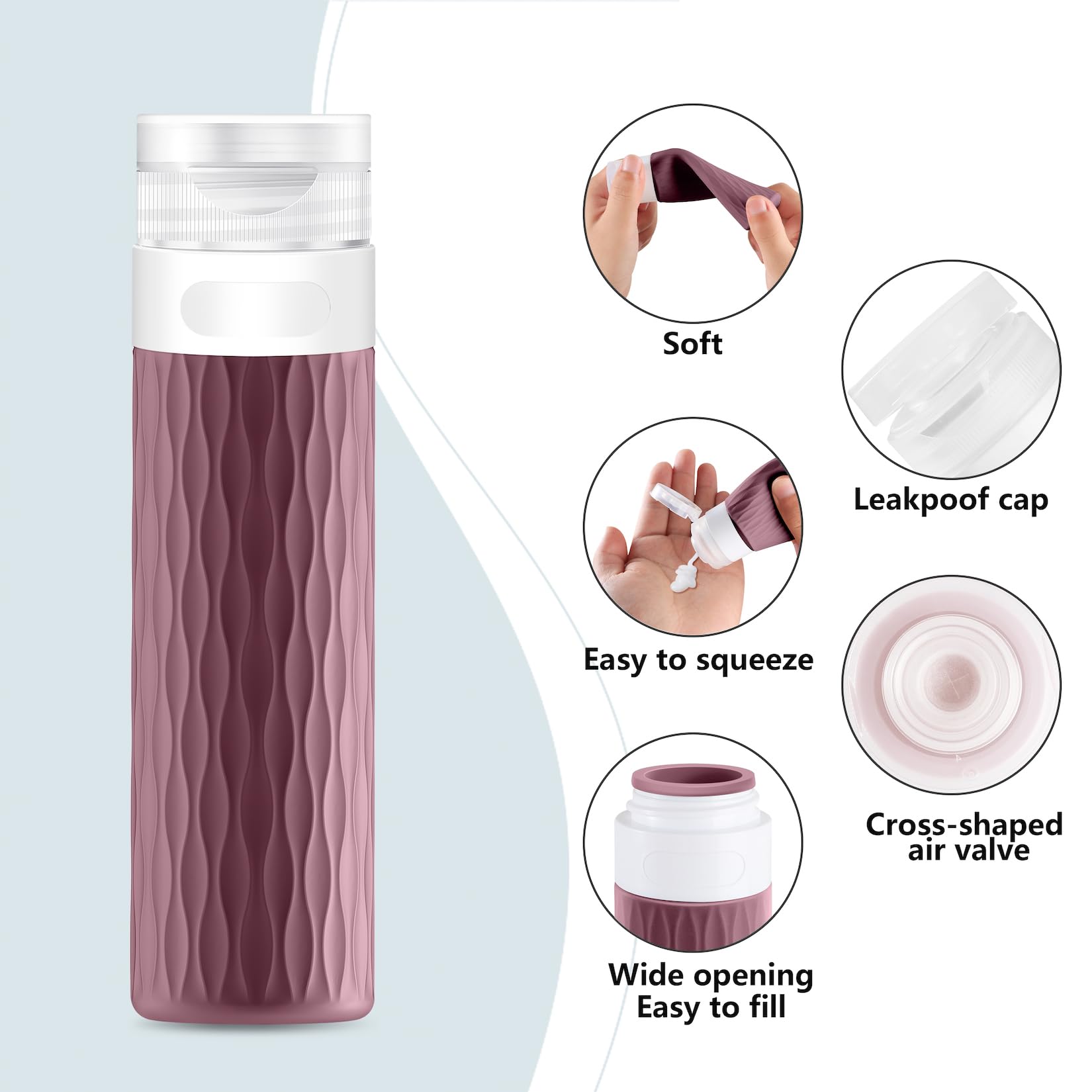 YEALIFE travel bottles with no-drip cap prevent leaks during transit