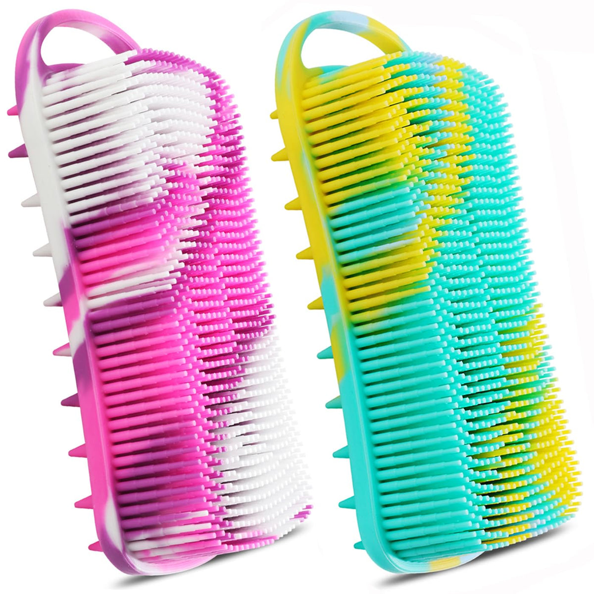 YEALIFE silicone body scrubber close-up with 22mm bristles for deep cleansing.