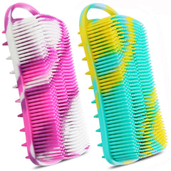 YEALIFE silicone body scrubber close-up with 22mm bristles for deep cleansing.