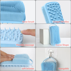 YEALIFE silicone body scrubber features 22mm bristles for deep cleansing and gentle exfoliation