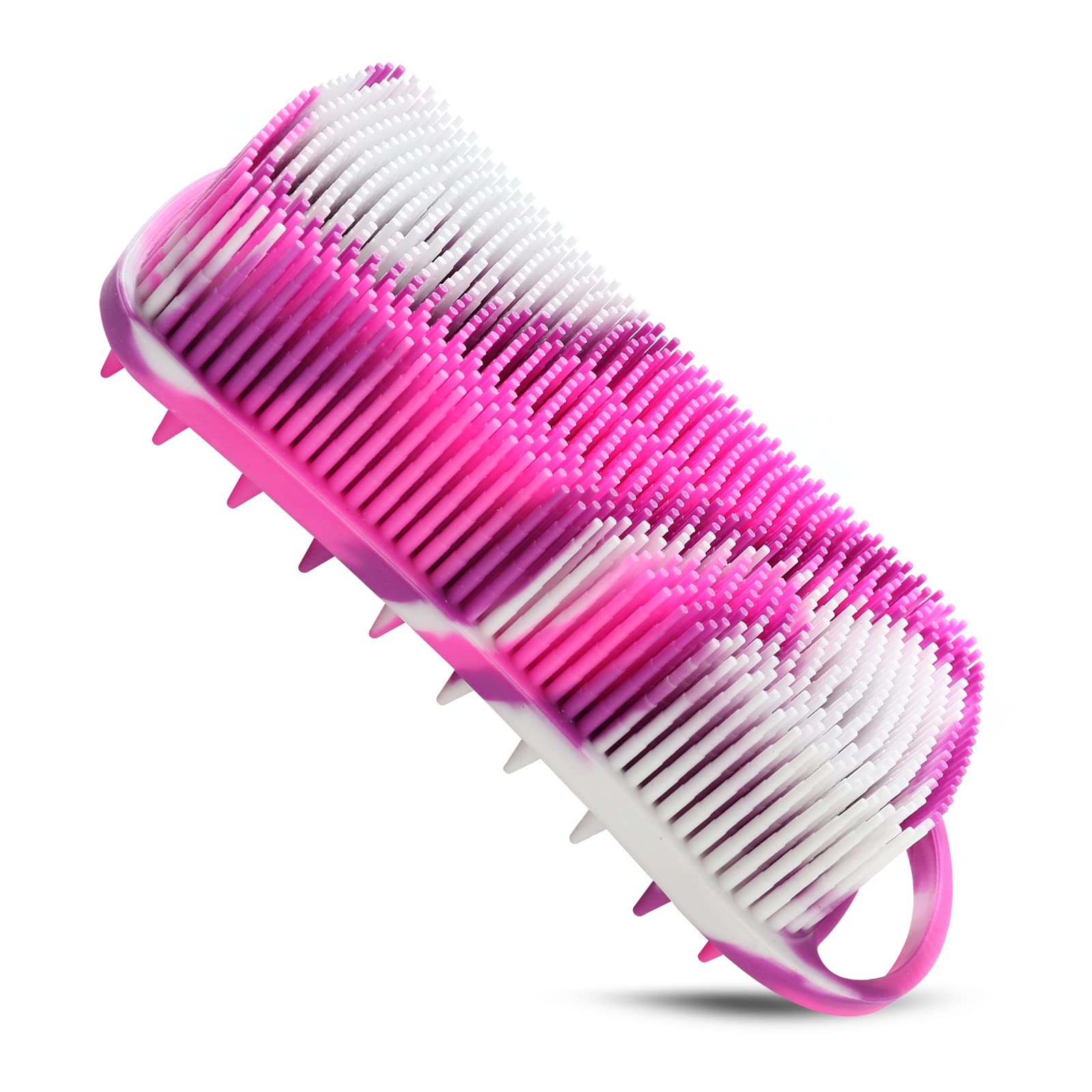 YEALIFE silicone body scrubber creates rich lather with body wash.