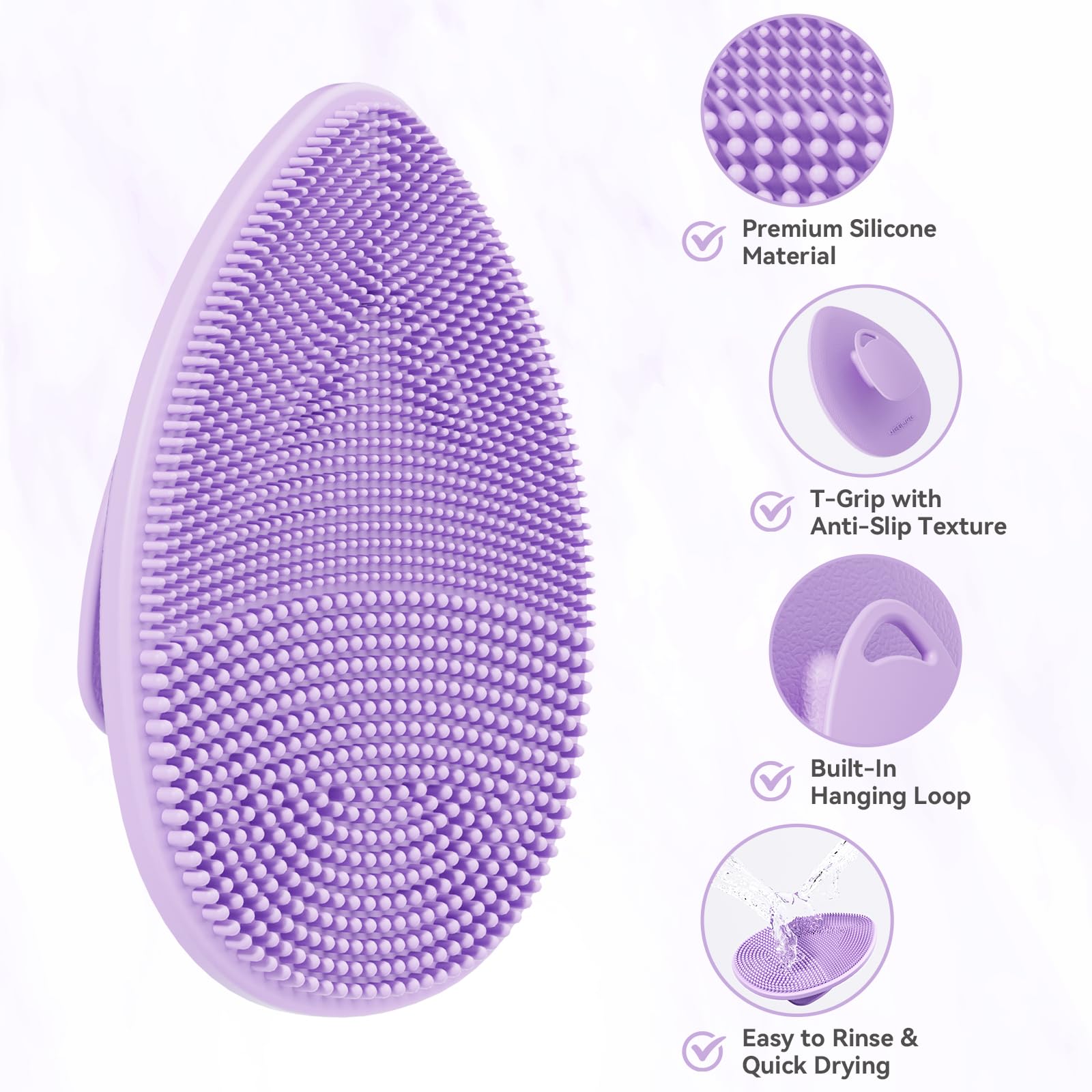 YEALIFE close-up shows soft bristles for gentle pore cleansing