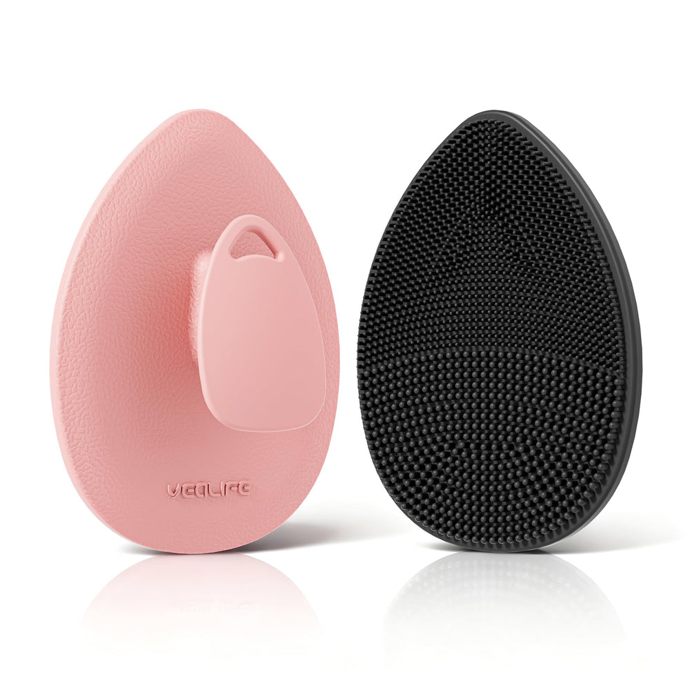 YEALIFE silicone face scrubber two-pack setup for everyday cleansing