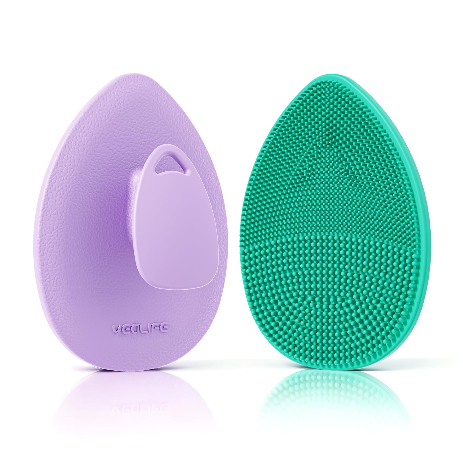 YEALIFE silicone face scrubber with water-drop shape for precise cleansing