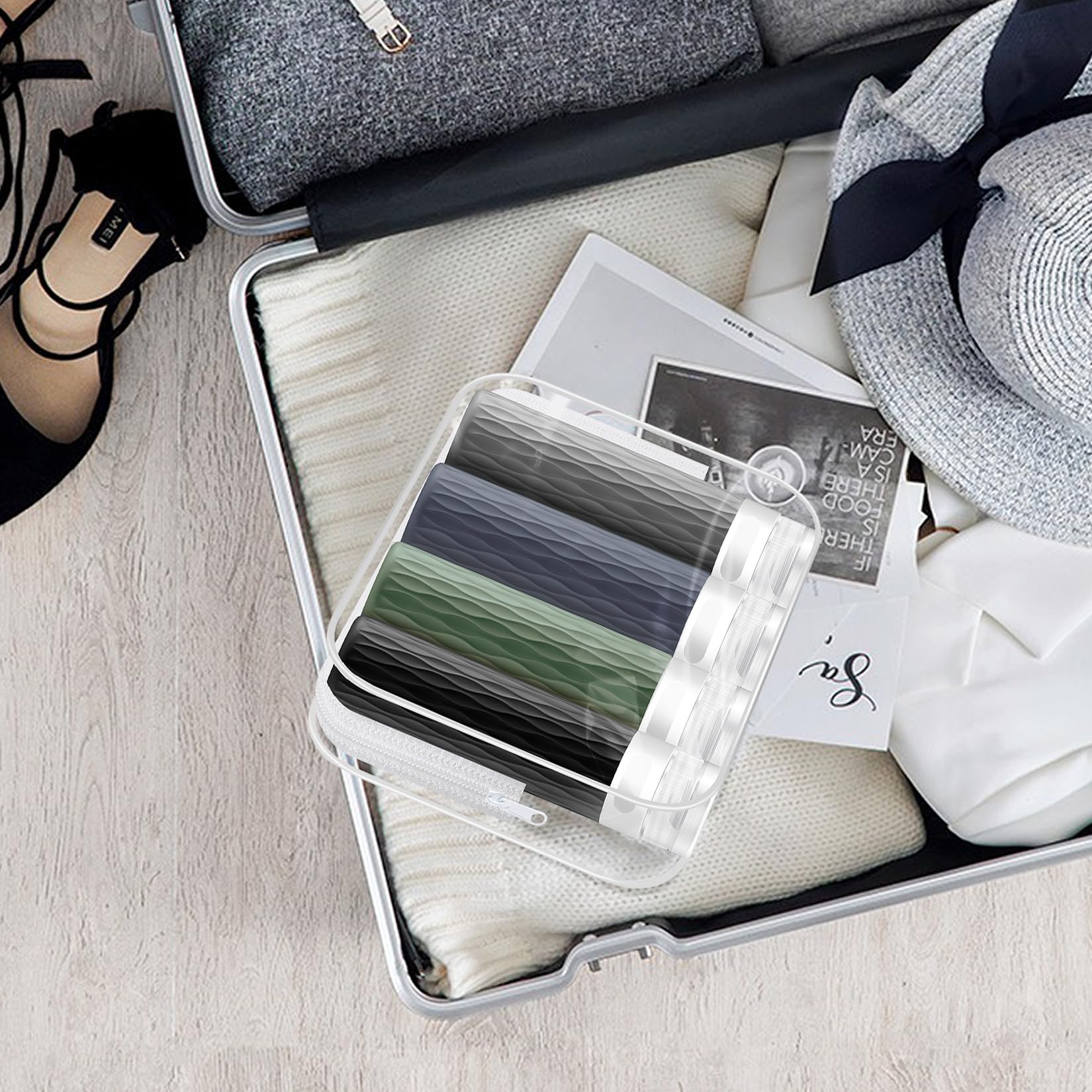 YEALIFE transparent zippered bag included for organized packing