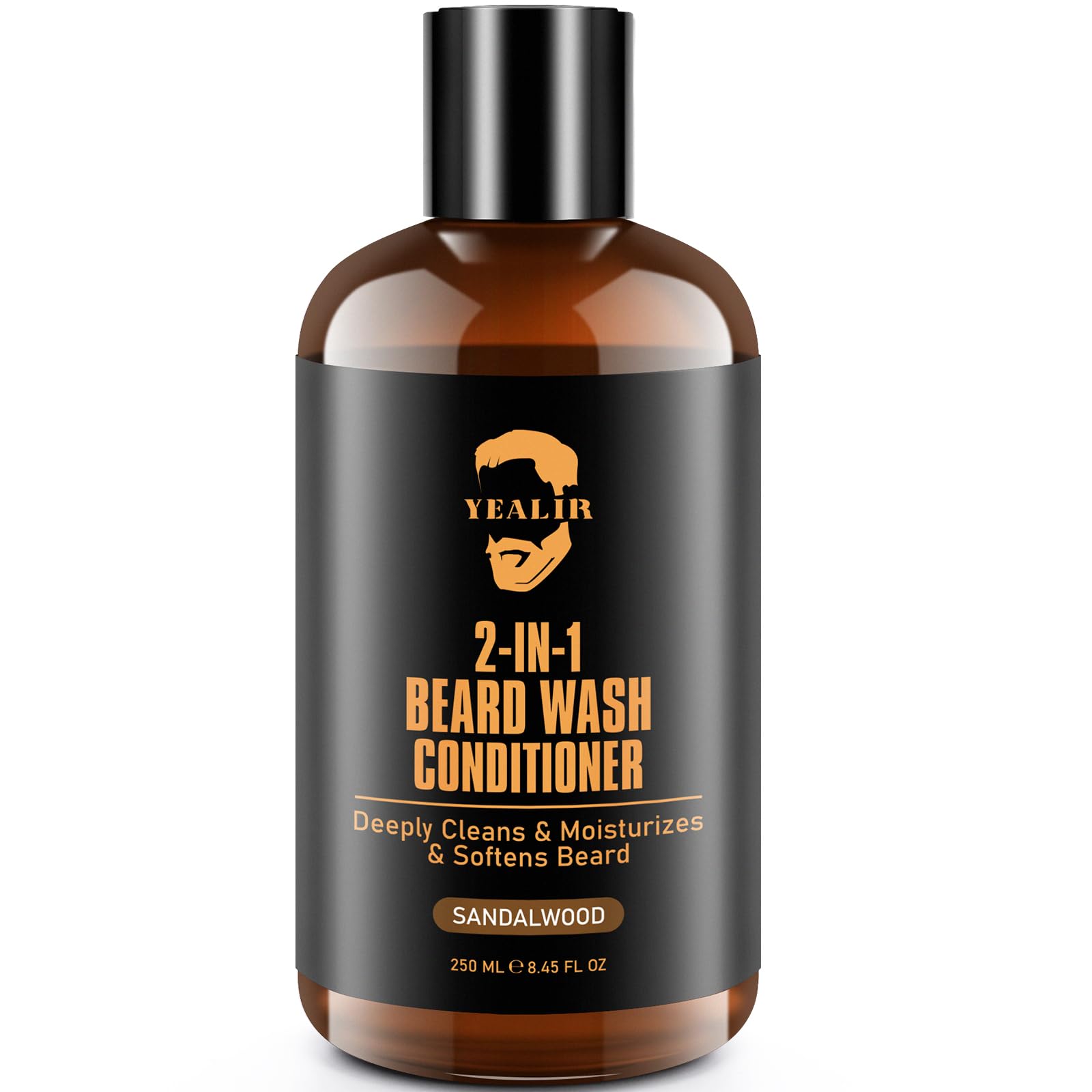 YEALIR 2-in-1 beard wash bottle ready for refreshing cleanse