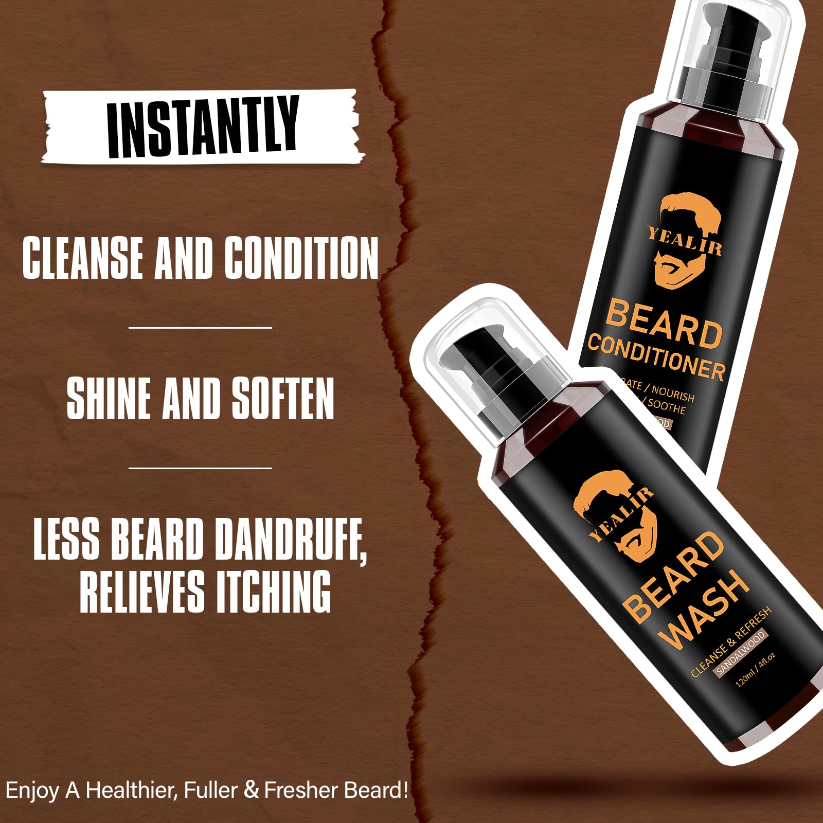 YEALIR argan oil drops nourish with shine for beard