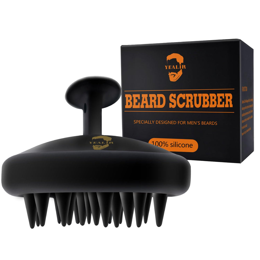 YEALIR beard brush silicone-cleanse: gentle, deep-cleanse beard while reducing itch
