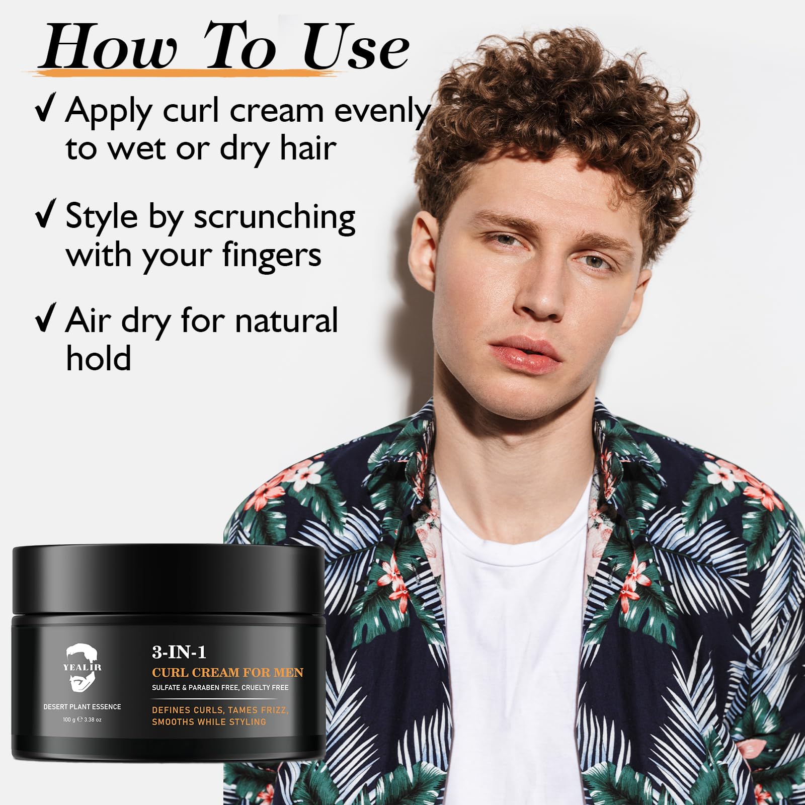 YEALIR aceite de meadowfoam devuelve brillo suave al cabello rizado.