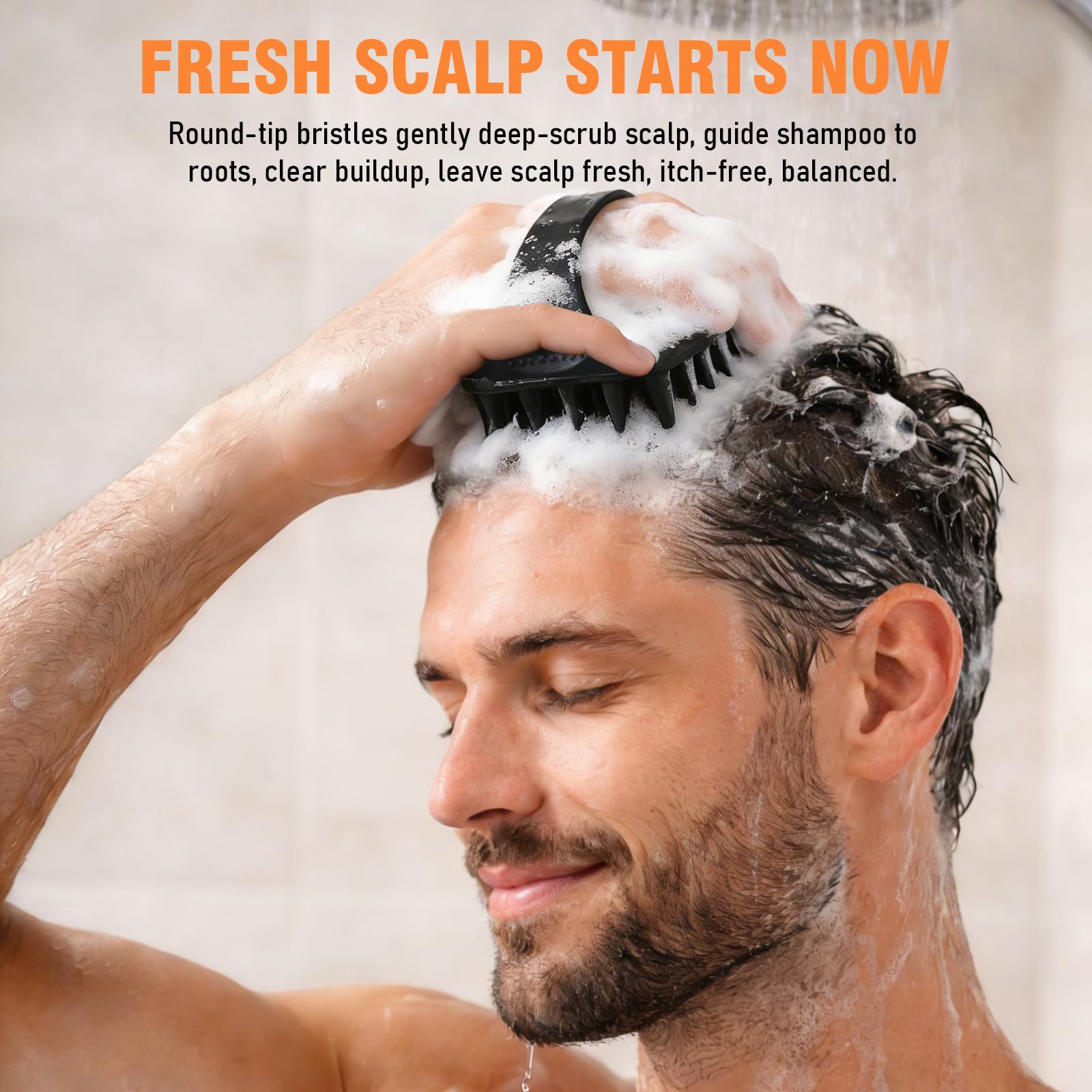 YEALIR in-hand use shows natural grip for comfortable washing.