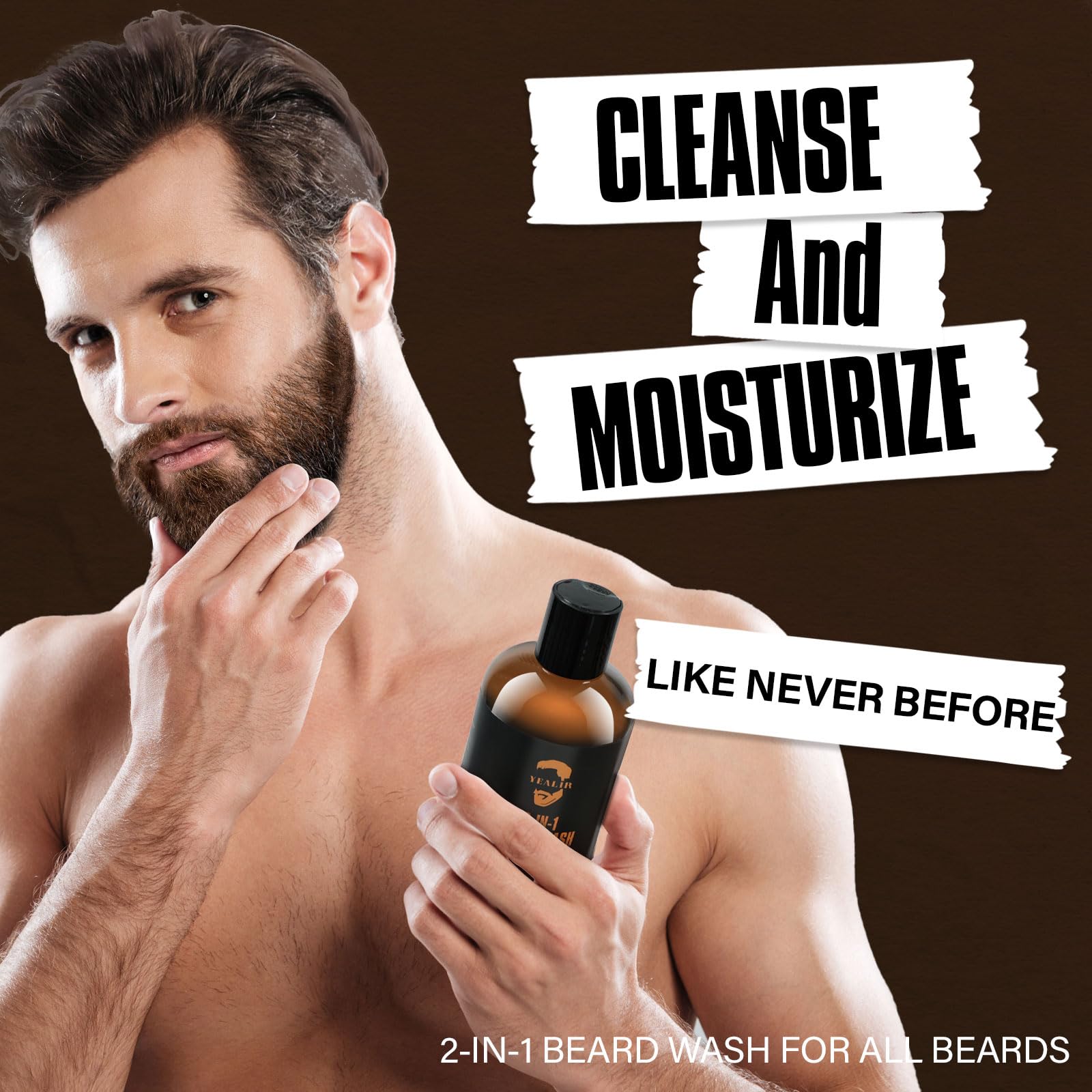 YEALIR tame coarse beard for easier styling