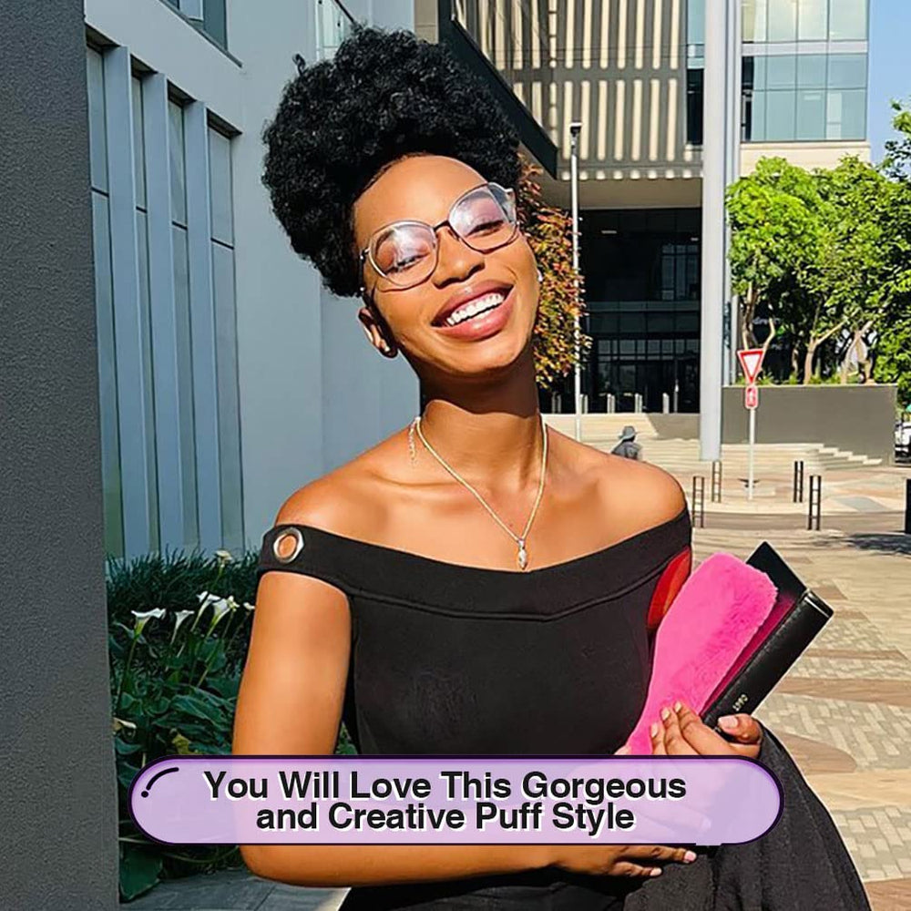 YEAME Afro Puff premium synthetic hair feels soft and smooth for long wear.