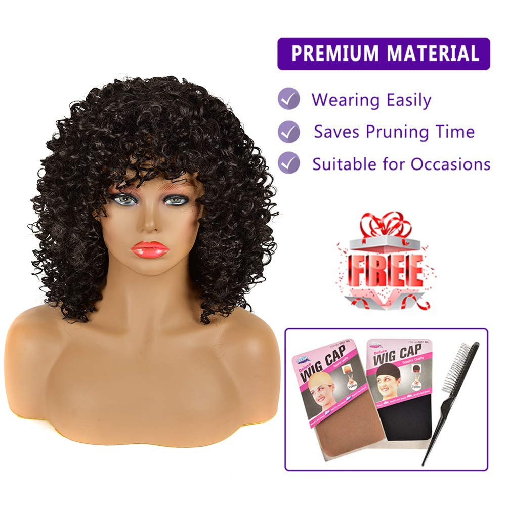 YEAME Curly Wig adjustable cap straps for a custom fit