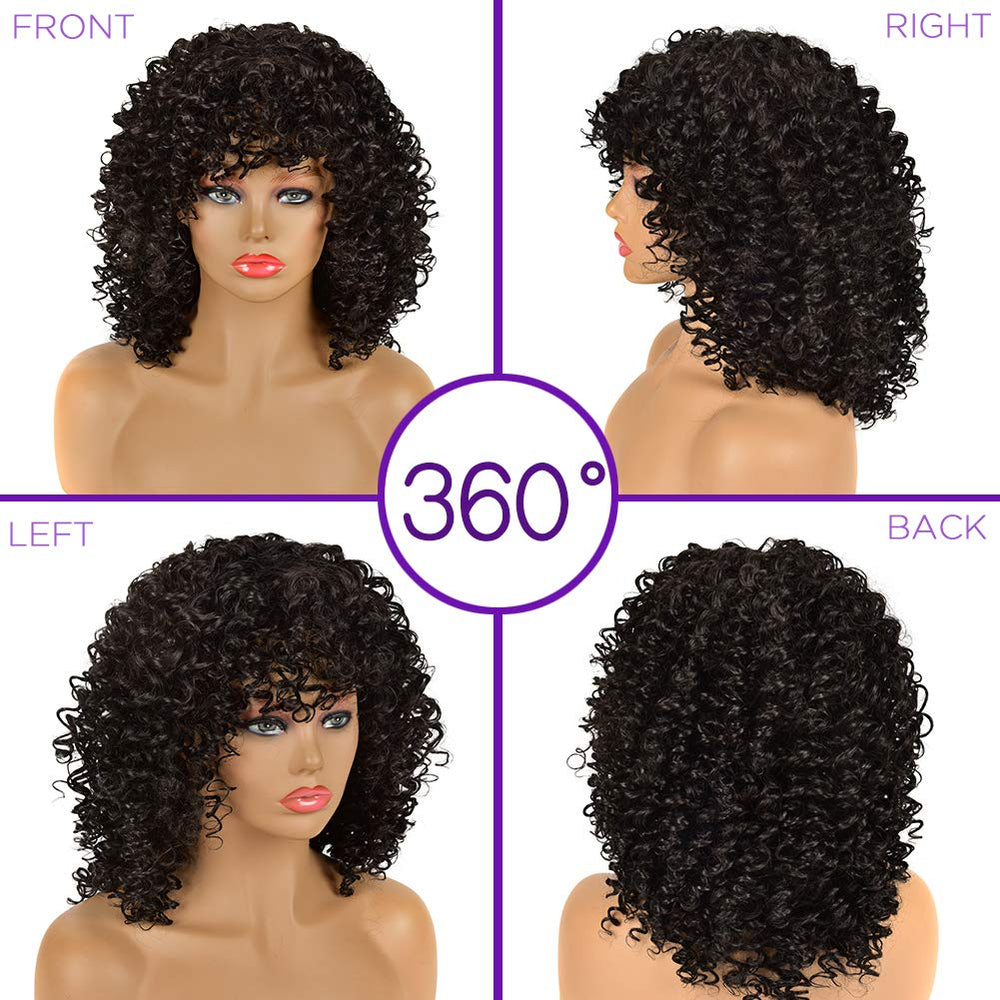 YEAME Curly Wig daily-use style with soft synthetic fibers