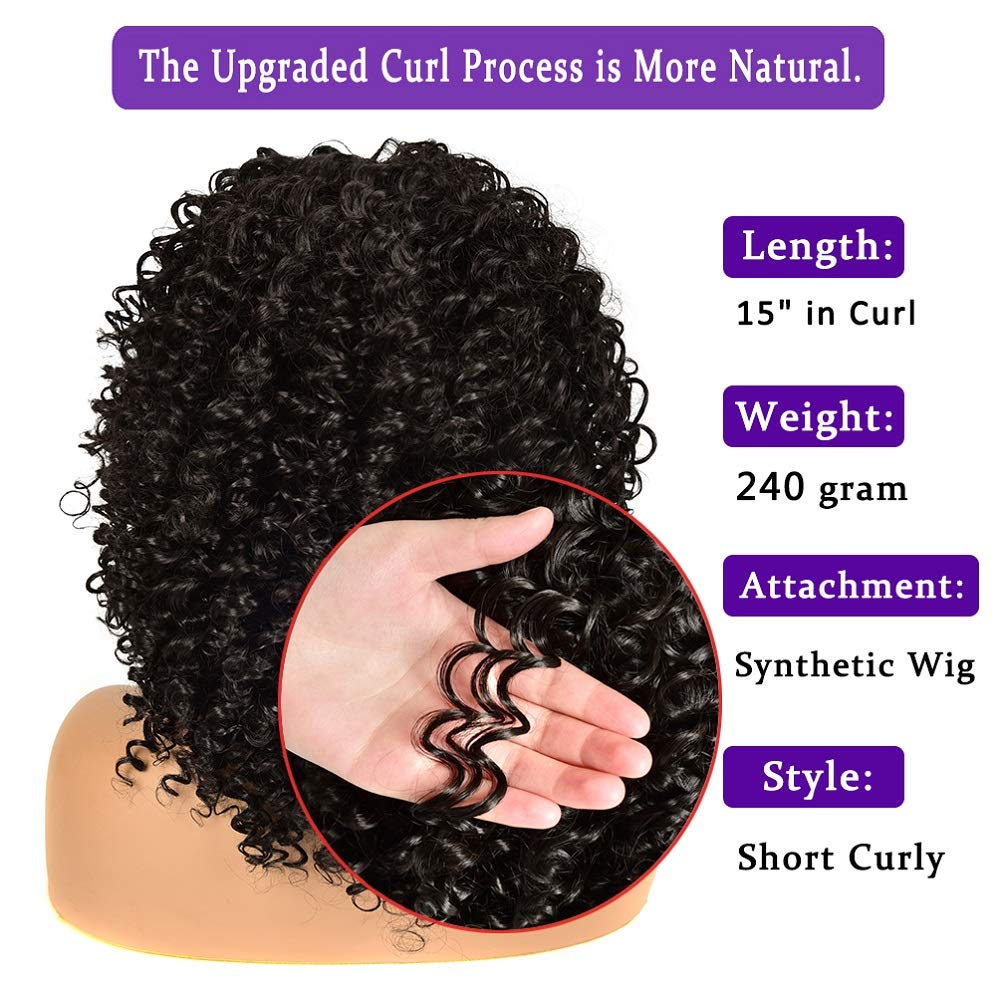 YEAME Curly Wig glueless application for easy wear
