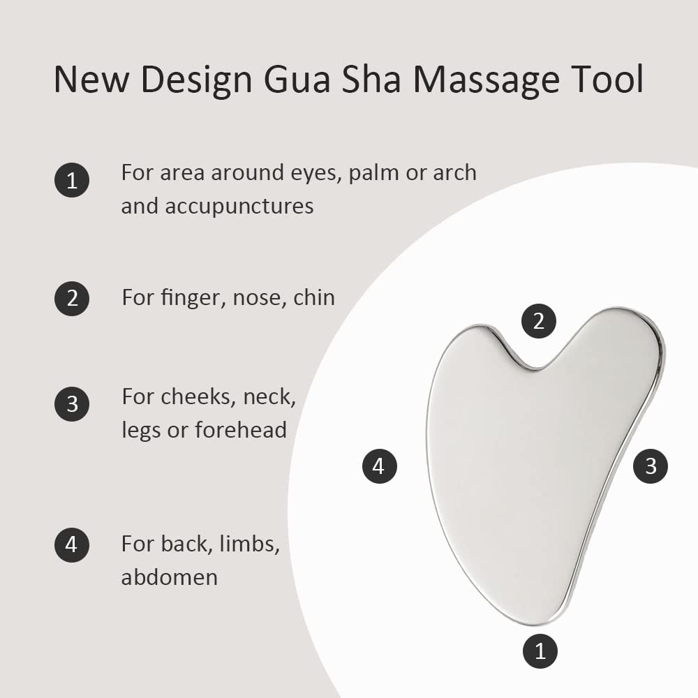 Yeamon Gua Sha stainless steel stone with smooth glide.
