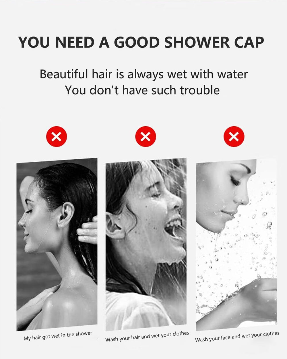 Gorra Years calm transparente, ideal para duchas y spa en casa