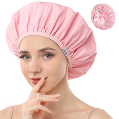 Years Calm goro ducha impermeable, doble capa, rosa, mantiene el cabello seco.