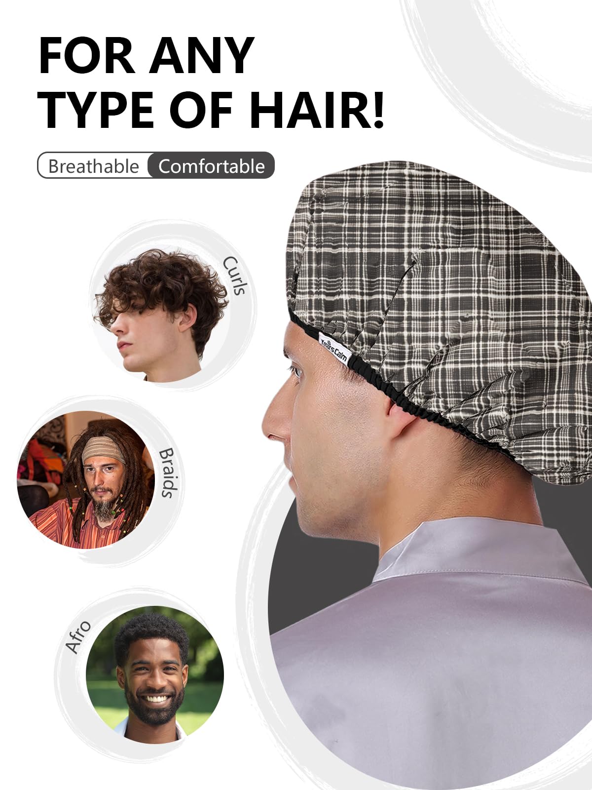 Years Calm Men Shower Cap double layer offers two styles in one