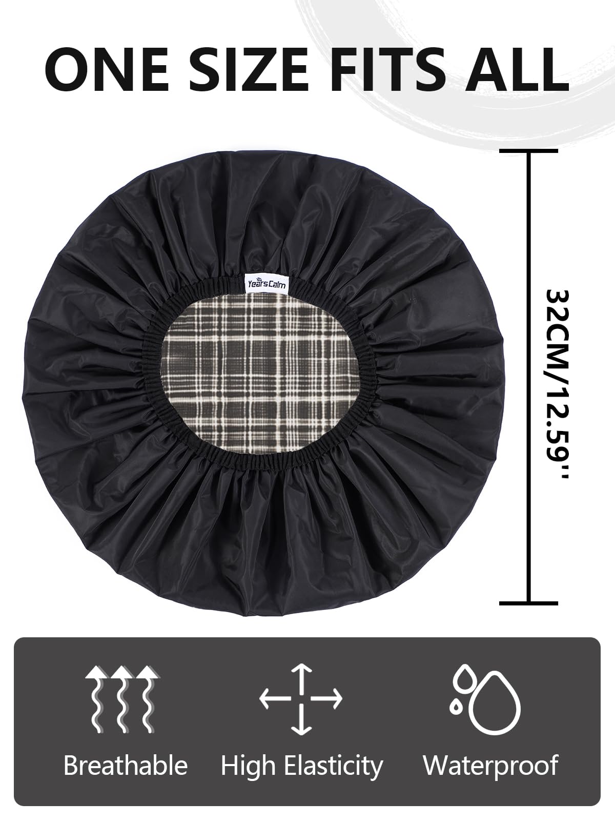Years Calm Men Shower Cap on head demonstrates comfortable fit
