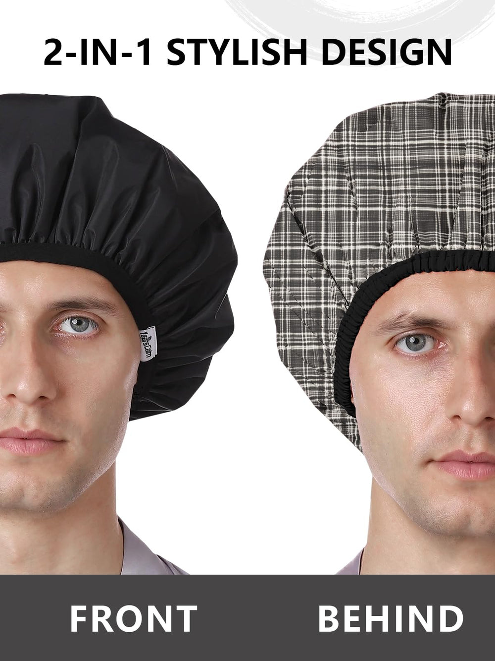 Years Calm Men Shower Cap patterned-side with durable print for style