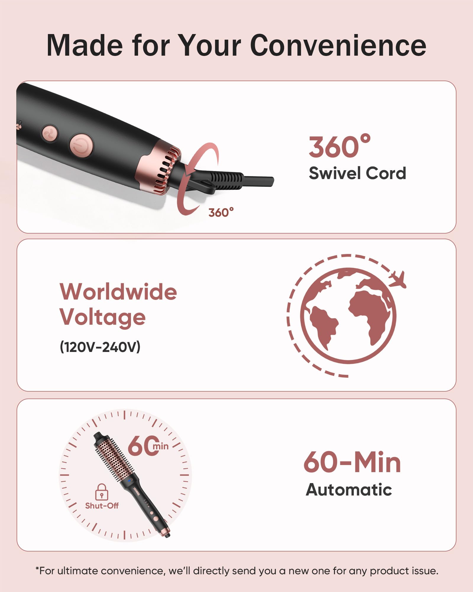 Smooth, frizz-free hair after using YeCheer Thermal Brush