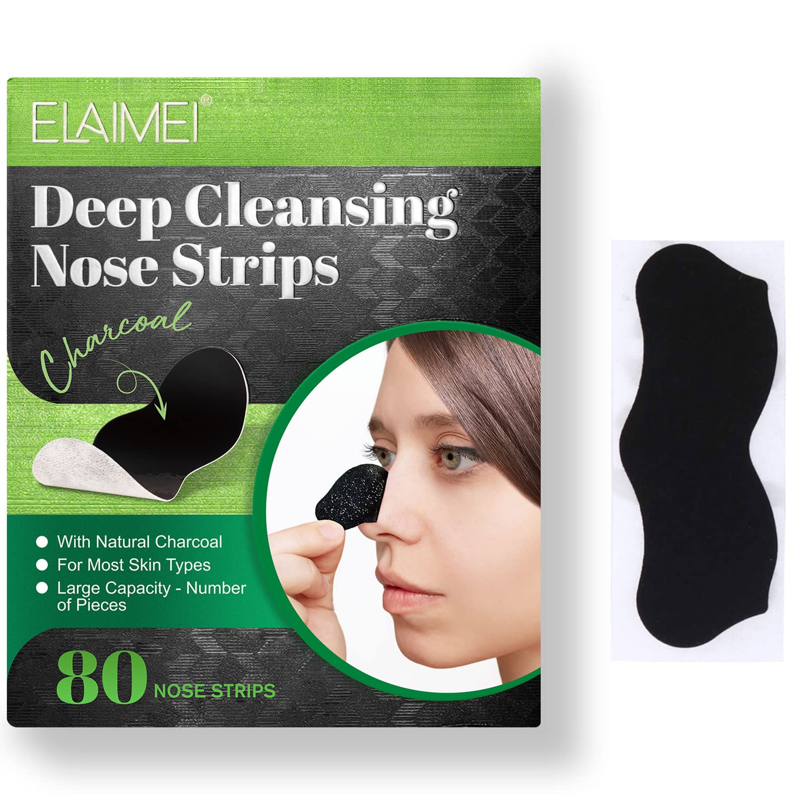 Yecuce ELAIMEI pore strips pack front for deep cleansing and impurity removal.