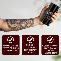 Yecuce balm on new tattoo providing deep hydration during healing.