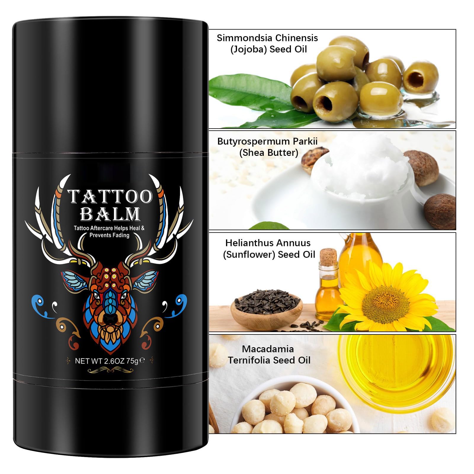Yecuce balm enriching older tattoos, helping colors pop and skin stay soft.