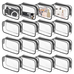 YedsIntu 16-piece clear makeup bags for organized daily use and easy airport security.