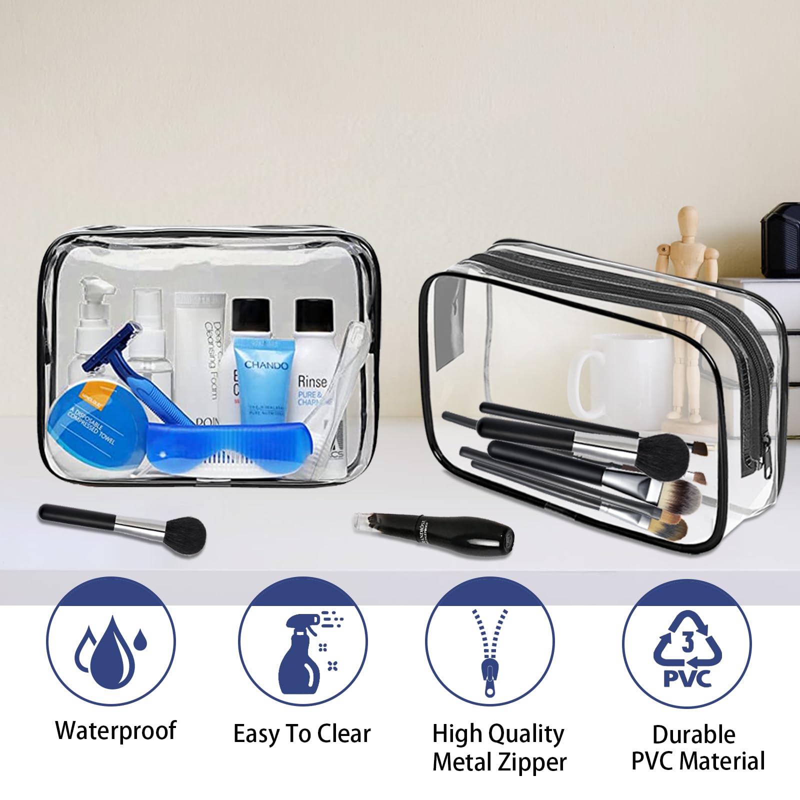 YedsIntu portable travel pouches organize cosmetics and toiletries on the go.