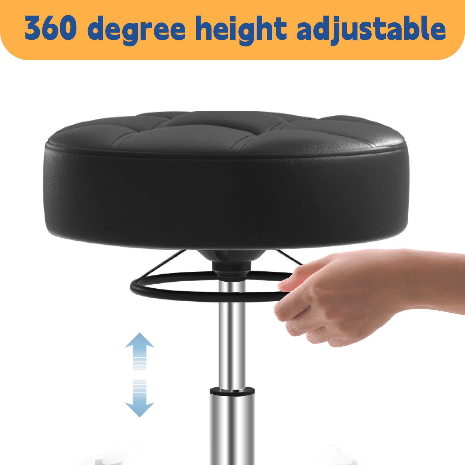 YEEZEE rolling stool quiet wheels glide smoothly on all floors