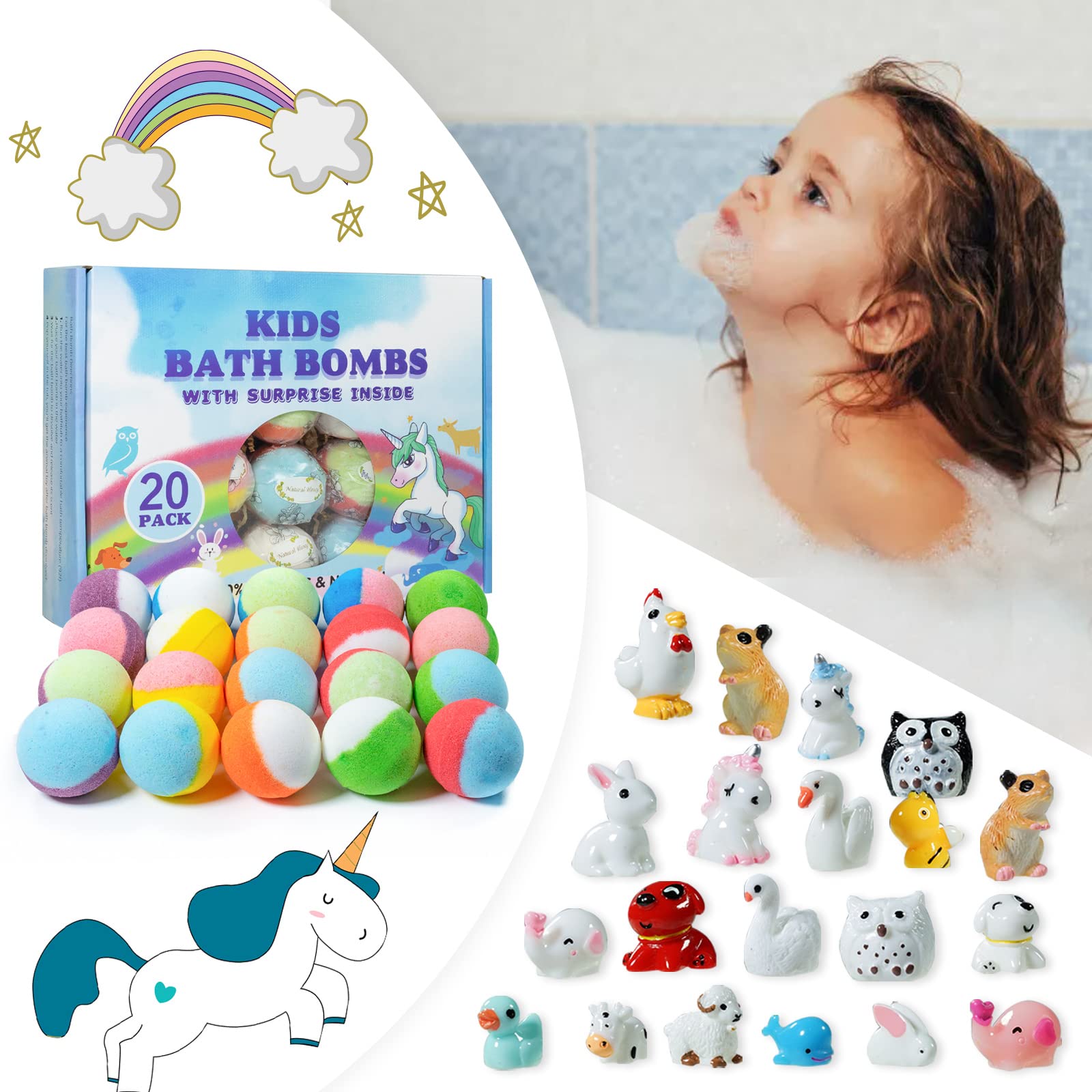Yekery bath bomb dissolving in water with vibrant colors and fizz.