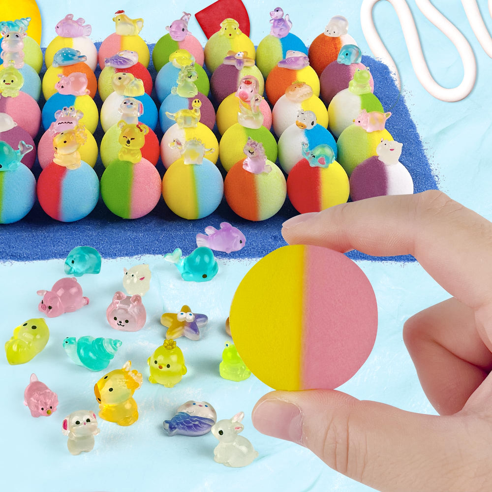 Yekery bath bombs reveal a dino or unicorn toy