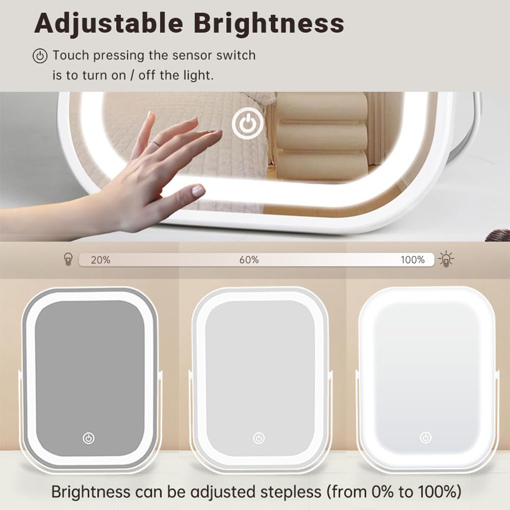 YEKKOPT compact travel mirror (8.1 x 6.2 in) fits in your bag