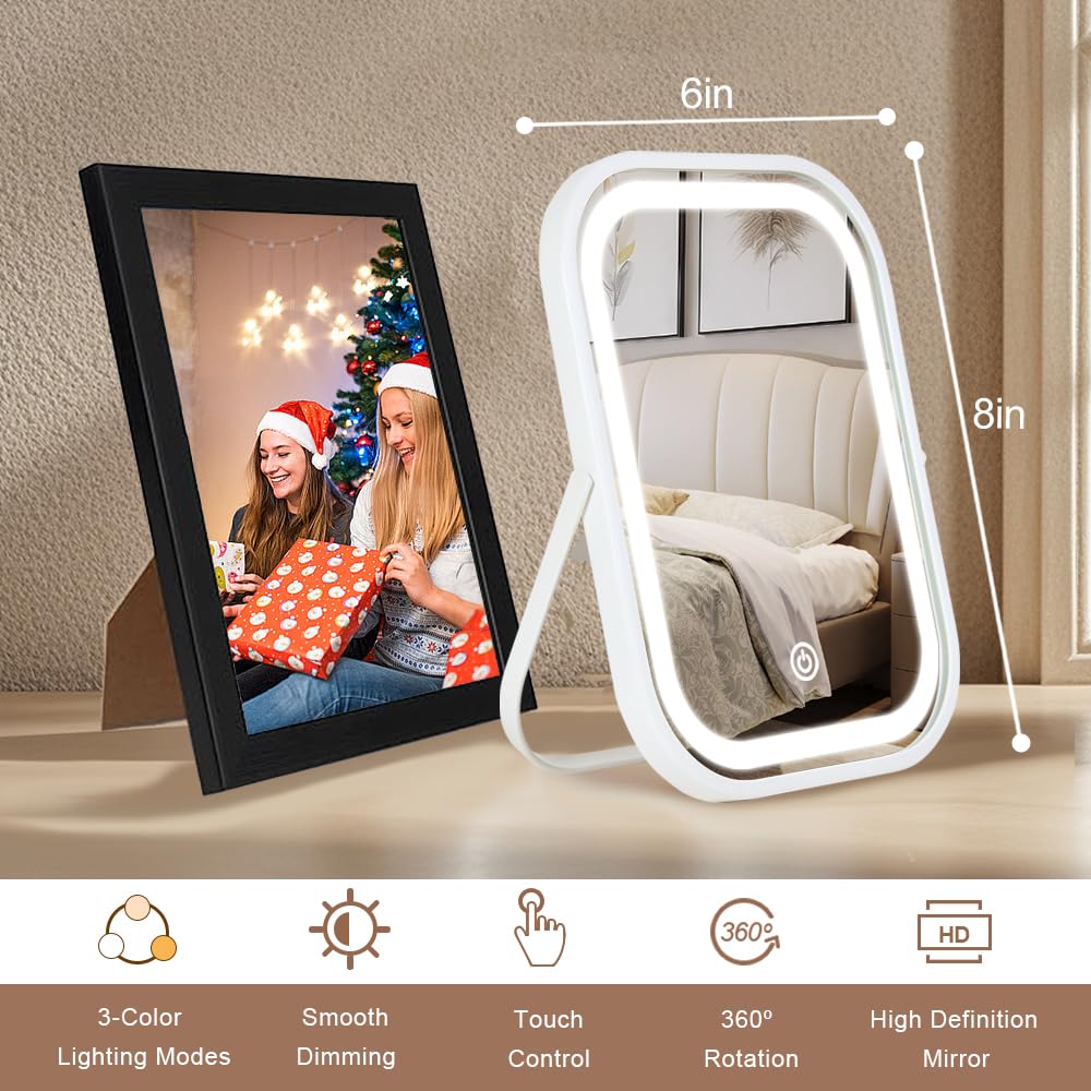 YEKKOPT mirror with 360° rotation for easy angle adjustment during makeup